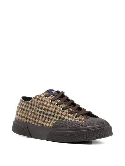 Superga "2432 Works Wool Patchwork" Sneakers In Brown