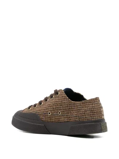 Superga "2432 Works Wool Patchwork" Sneakers In Brown