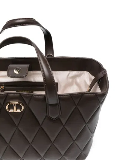 Twinset Twin-set Lighty Padded Tote Bag In Brown