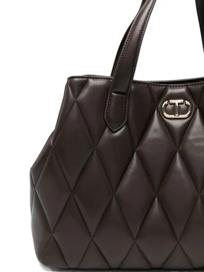 Twinset Twin-set Lighty Padded Tote Bag In Brown