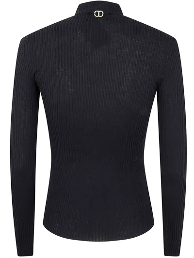 Twinset Twin-set Turtle Neck Sweater In Black