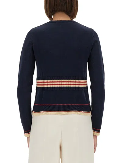 Valentino Garavani Cotton Crew-neck Sweater In Blue
