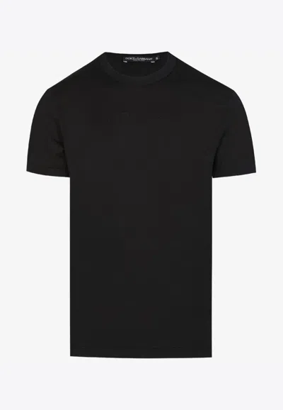 Dolce & Gabbana Embroidered Basic Short-sleeved T-shirt In Black
