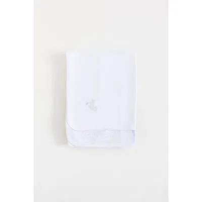 Babycottons Peanut Receiving Blanket In White