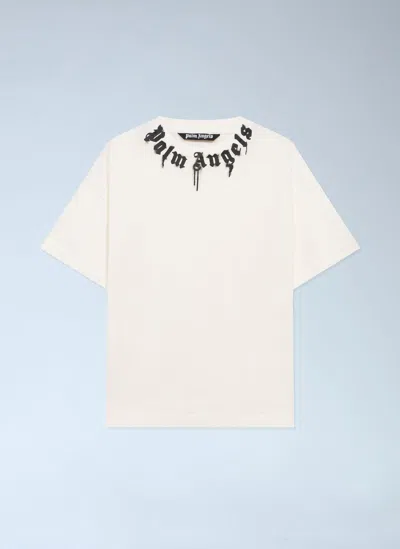 Palm Angels Logo Cotton T Shirt In White