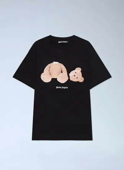 Palm Angels Broken Bear Logo Graphic T-shirt In Black