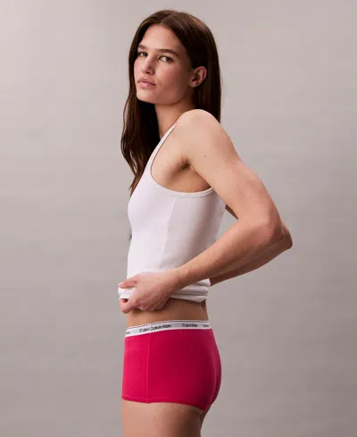 Calvin Klein Modern Logo Boyshorts In Red