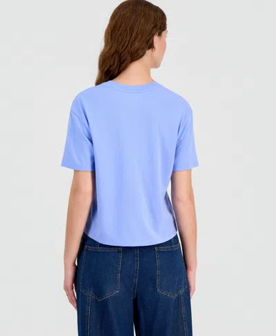 Rebellious One Juniors' Italy Icon T-shirt In Blue