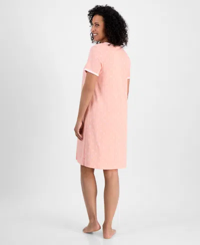 Charter Club Womens Printed Short Sleeve Sleepshirt Exclusively At Macys Xs 3x In Pink