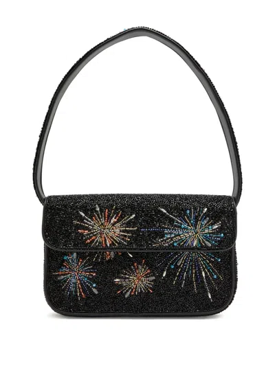 Staud Tommy Firework Beaded Shoulder Bag In Black