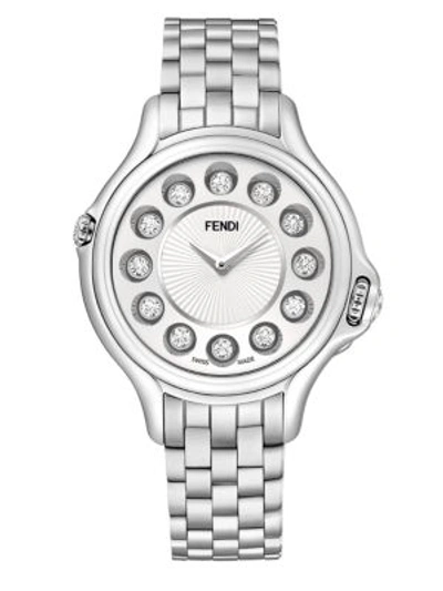 Shop Fendi Crazy Carats Diamond, Multicolor Topaz & Stainless Steel Medium Bracelet Watch/white In Na