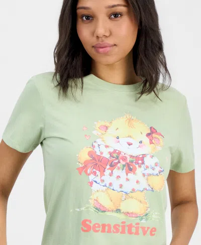 Grayson Threads, The Label Juniors' Sensitive Bear T-shirt In Green
