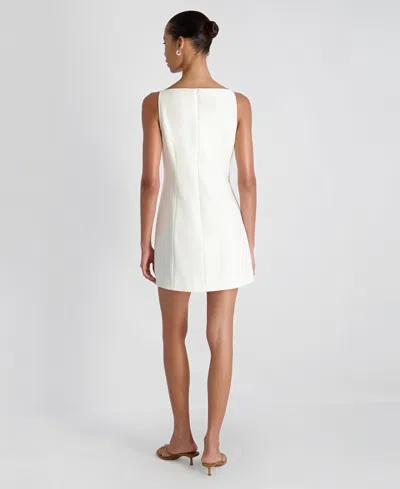 French Connection Azra Square Neck Twill Minidress In White