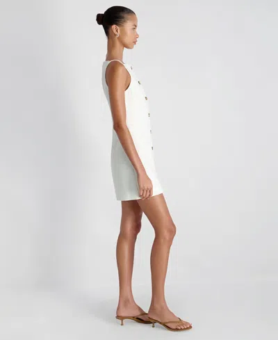French Connection Azra Square Neck Twill Minidress In White