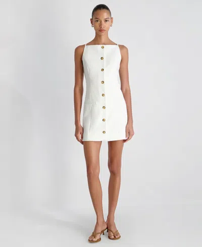 French Connection Azra Square Neck Twill Minidress In White