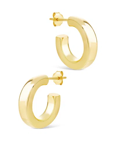 Sterling Forever Sterling Silver Marisa Polished Stud Earrings In Gold
