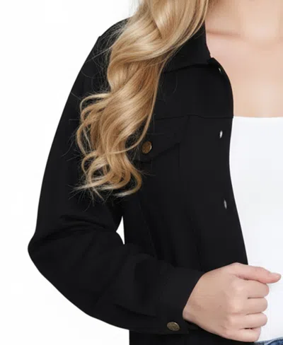 Ny Collection Plus Size Long Sleeve Ponte Jacket In Black