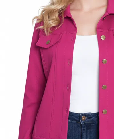Ny Collection Plus Size Long Sleeve Ponte Jacket In Pink