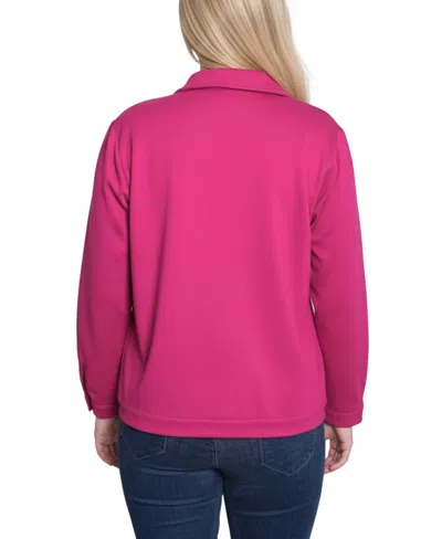 Ny Collection Plus Size Long Sleeve Ponte Jacket In Pink