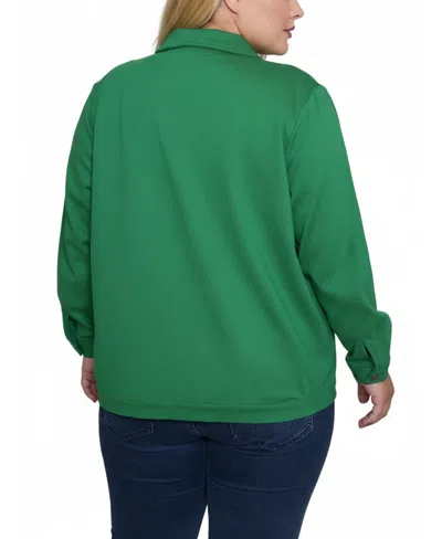 Ny Collection Plus Size Long Sleeve Ponte Jacket In Green