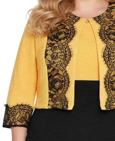 Ny Collection Plus Size Long Sleeve Ponte Cropped Jacket In Multi