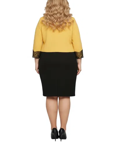 Ny Collection Plus Size Long Sleeve Ponte Cropped Jacket In Multi