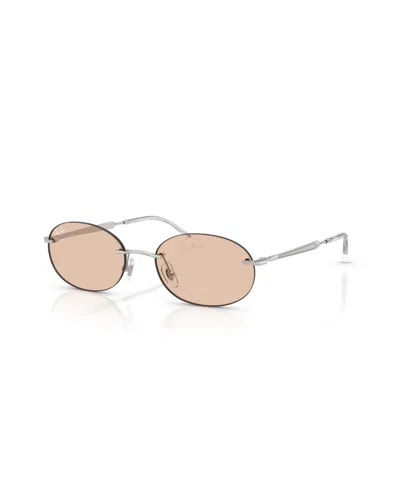 Ray Ban Oval-frame Rimless Sunglasses In Pink