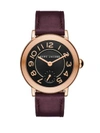 MARC JACOBS Riley Rose Goldtone Stainless Steel & Leather Strap Watch