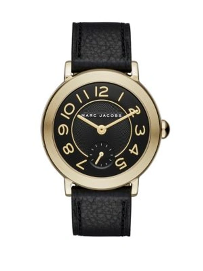 Shop Marc Jacobs Riley Goldtone Stainless Steel & Leather Strap Watch In Na
