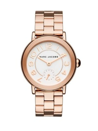 Shop Marc Jacobs Riley Rose Goldtone Stainless Steel Bracelet Watch In Na