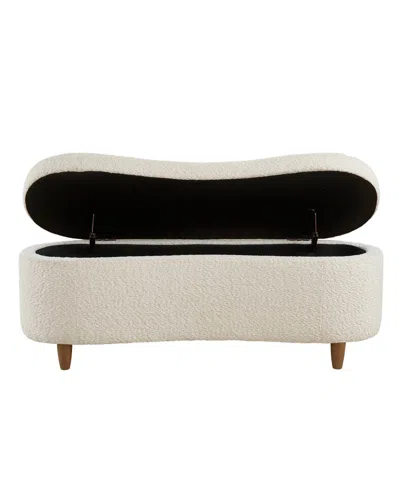 Ink+ivy Bailey 48"w Boucle Flip Top Storage Bench In White