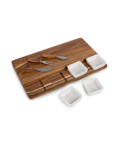 Toscana Picada Tapas Cheese Board Set With Dip Bowls In Brown