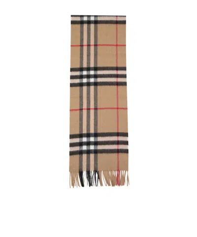 Burberry Fringed Check-pattern Scarf In Brown