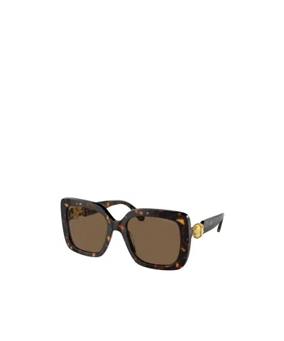 Swarovski Tortoiseshell-effect Rectangle-frame Sunglasses In Brown