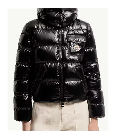 Moncler Andro Hooded Short Down Jacket With Detachable Hood In Black