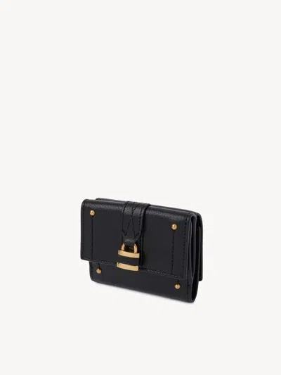 Chloé Paddington Embellished Textured-leather Cardholder In Black