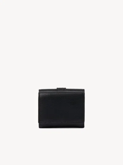 Chloé Paddington Embellished Textured-leather Cardholder In Black
