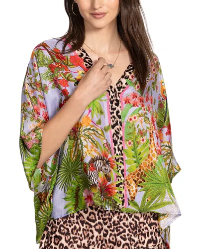 Johnny Was Bellina Silk Shirt In Green