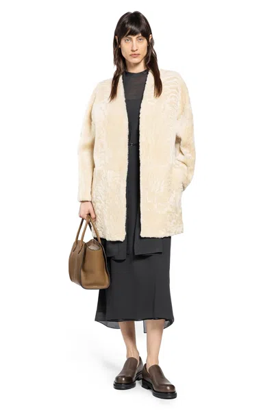 The Row Alarise Coat In Neutral