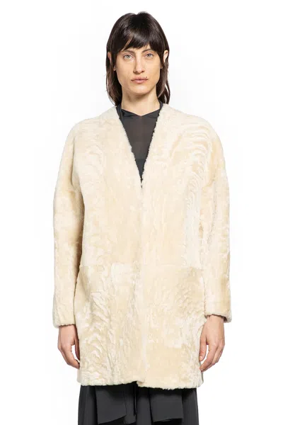 The Row Alarise Coat In Neutral