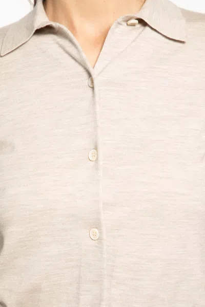 Max Mara Feminine Wool Polo In Neutral