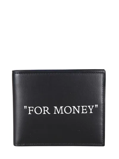 Off-white Off White Bifold Wallet With Quote In Black