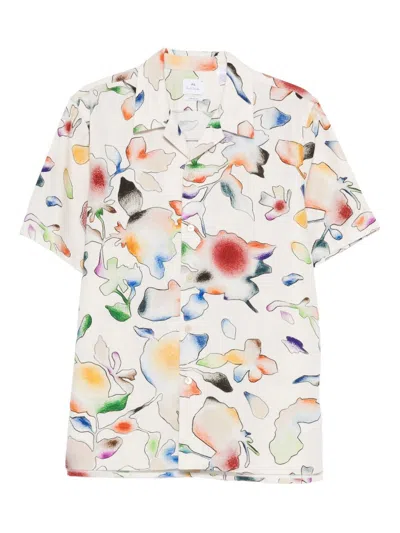 Ps By Paul Smith Paul Smith Floral Print Short Sleeved Casual Fit Button Down Shirt In Multi