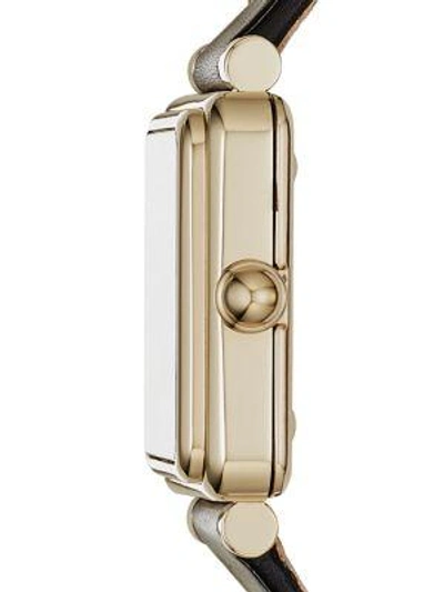 Shop Marc Jacobs Vic Goldtone Stainless Steel & Leather Strap Watch In Na