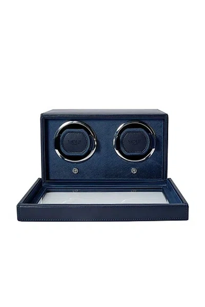 Wolf Cub Double Watch Winder With Cover In Blue