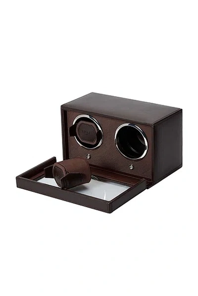 Wolf Cub Double Watch Winder With Cover In Brown
