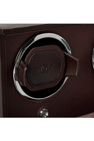 Wolf Cub Double Watch Winder With Cover In Brown