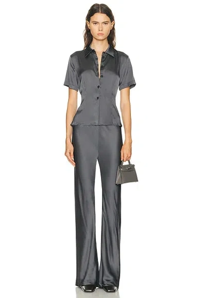 Eaves Groa Cinched Top In Gray