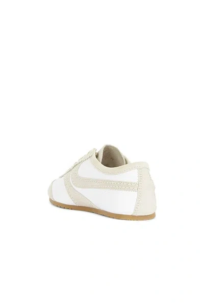 Dries Van Noten Leather Sneakers Low Profile Suede Panels Rubber Sole In White