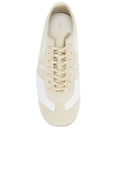 Dries Van Noten Leather Sneakers Low Profile Suede Panels Rubber Sole In White